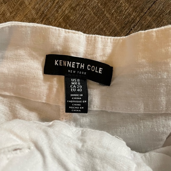 Kenneth Cole White Linen Short Size 8 - Picture 3 of 4
